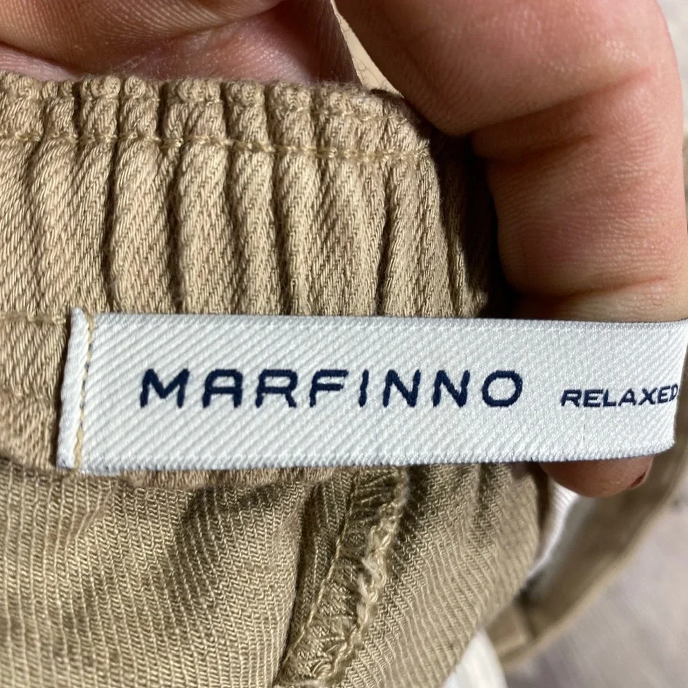 Marfinno Men's‎ Khaki Chino Pants Relaxed Fit Pleated Casual Trousers Size 34